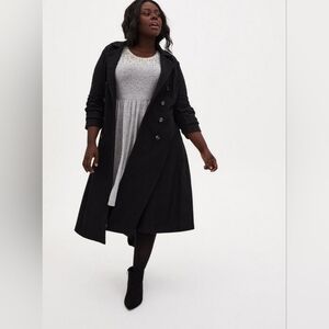Torrid Wool-Blend Military Fit & Flare Coat
